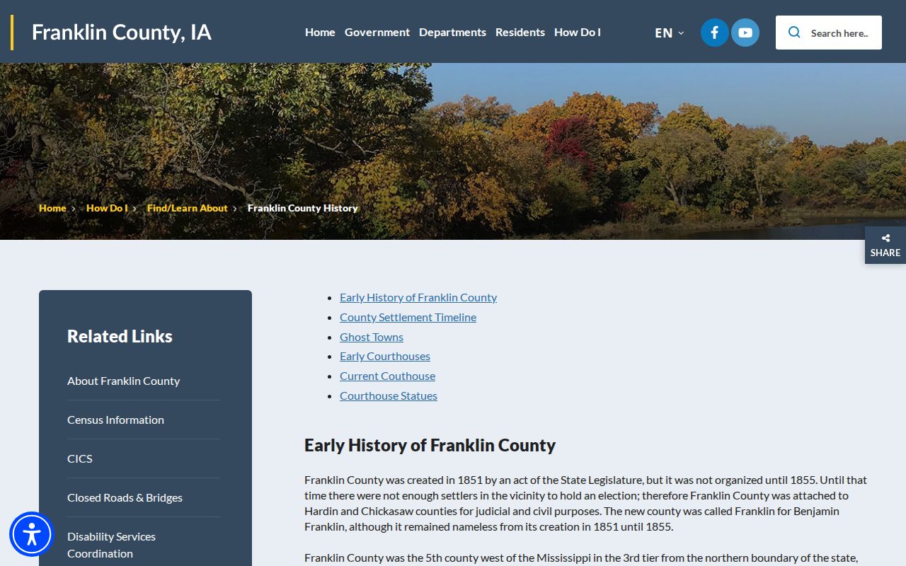 Official Franklin County history connected to regional criminal records administration