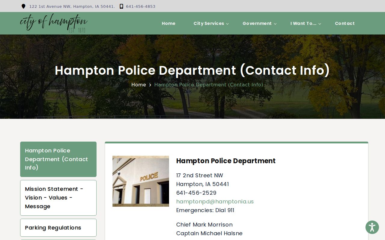 Hampton criminal records police contact and services page